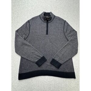 Vince Birdseye Quarter Zip‎ Sweater Mens XXL 2XL Gray Wool Cashmere Stretch Golf